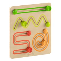 Flash Furniture MK-MK03164-GG Bright Beginnings STEM Sliding Shapes Learning Board, Natural/Multicolor