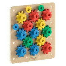 Flash Furniture MK-MK06158-GG Bright Beginnings STEM Gear Building Busy Board, Natural/Multicolor