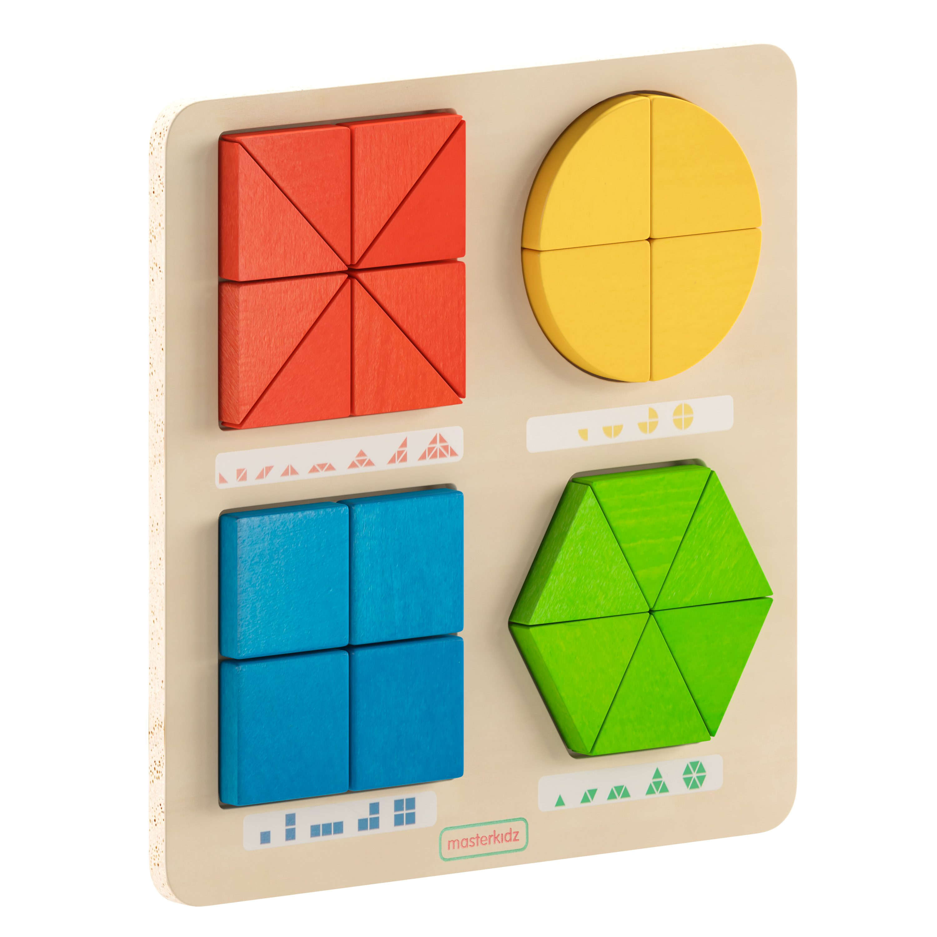 Flash Furniture MK-MK08763-GG Bright Beginnings STEM Geometric Shape Building Puzzle Board with Colorful Elements