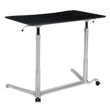 Flash Furniture NAN-IP-6-1-BK-GG Sit-Down, Stand-Up Black Computer Ergonomic Desk, 37.375"W 