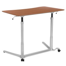 Flash Furniture NAN-IP-6-1-CH-GG Sit-Down, Stand-Up Cherry Computer Ergonomic Desk, 37.375"W