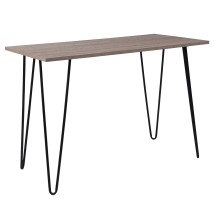 Flash Furniture NAN-JH-1702-GG Driftwood Wood Grain Finish Console Table with Black Metal Legs