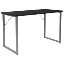 Flash Furniture NAN-JN-21721-GG Black Finish Computer Desk with Silver Metal Frame