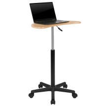 Flash Furniture NAN-JN-2792-MP-GG Maple Sit to Stand Mobile Laptop Computer Desk