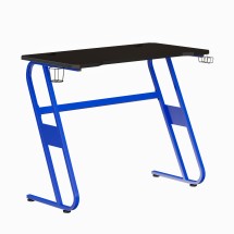 Flash Furniture NAN-RS-G1030-BL-GG Ergonomic Blue Gaming Desk with Cup Holder and Headphone Hook