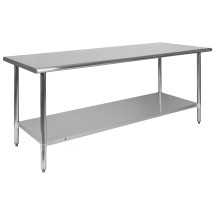Flash Furniture NH-WT-3072-GG Stainless Steel 18 Gauge Work Table with Undershelf, 72&quot;W x 30&quot;D x 34.5&quot;H