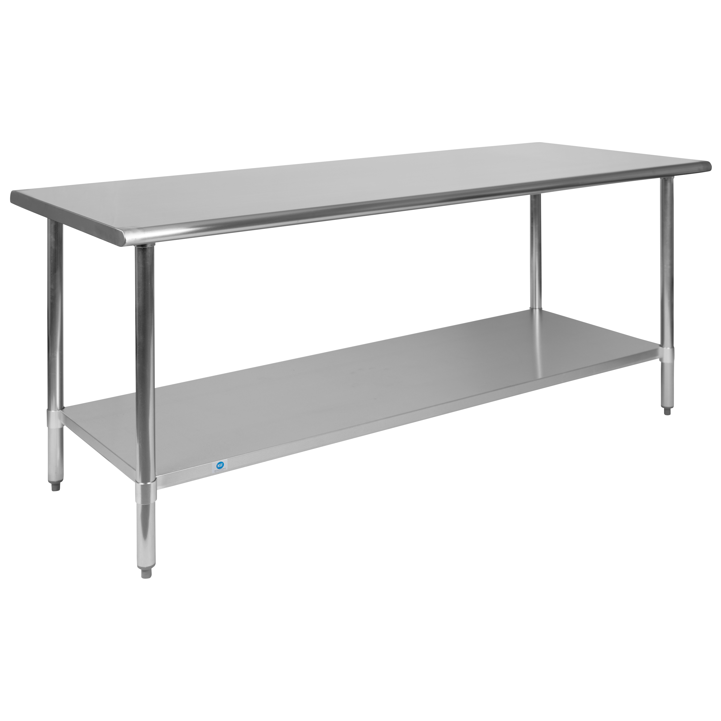 Flash Furniture NH-WT-3072-GG Stainless Steel 18 Gauge Work Table with Undershelf, 72"W x 30"D x 34.5"H