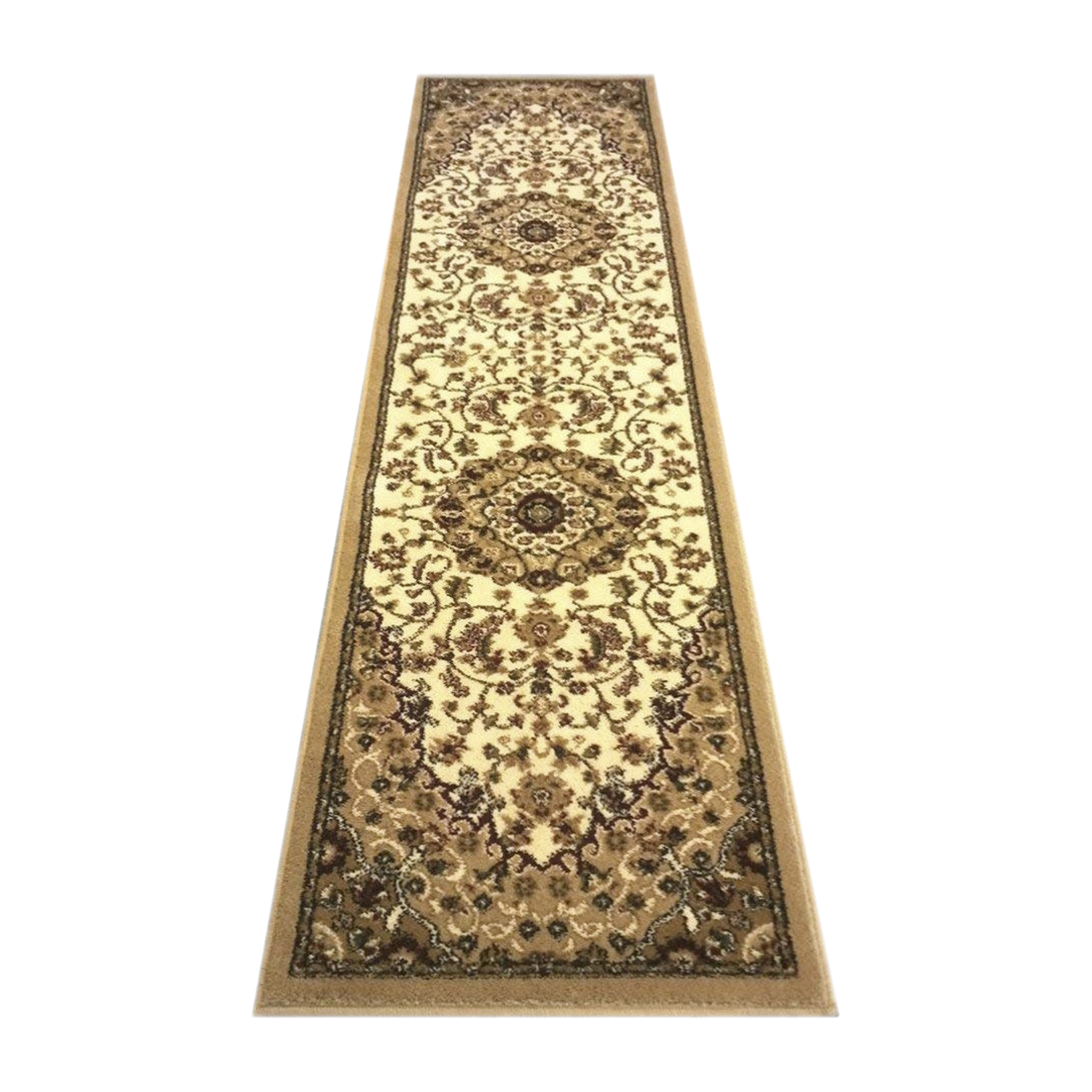 Flash Furniture NR-RG10-27-IV-GG Mersin Persian Style 2' x 7' Ivory Area Rug, Olefin with Jute Backing