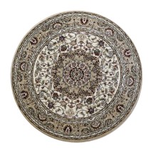 Flash Furniture NR-RG1274-44-IV-GG Collection Persian Style 4&quot; x 4&quot; Ivory Round Area Rug-Olefin Rug with Jute Backing