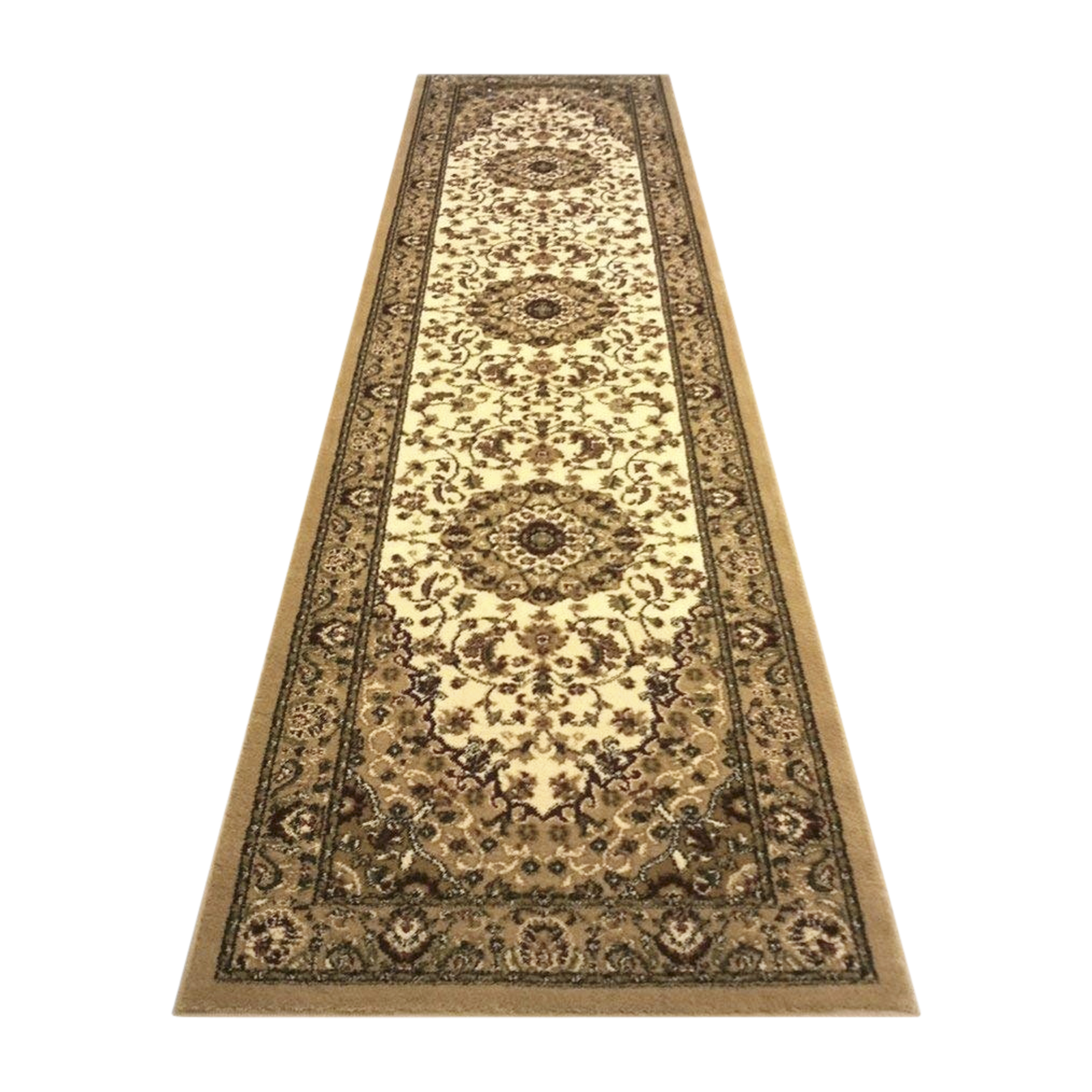 Flash Furniture NR-RG8-310-IV-GG Mersin Persian Style 3' x 10' Ivory Area Rug, Olefin with Jute Backing
