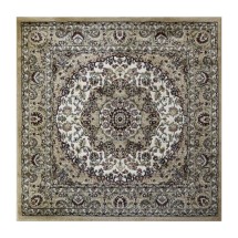 Flash Furniture NR-RGB401-44-IV-GG Mersin Persian Style 4" x 4" Ivory Square Area Rug-Olefin Rug with Jute Backing