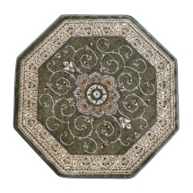Flash Furniture NR-RGB404-44-GN-GG Portman Persian Style 4' x 4' Round Green Area Rug, Olefin with Jute Backing