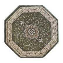 Flash Furniture NR-RGB404-77-GN-GG Portman Persian Style 7' x 7' Round Green Area Rug, Olefin with Jute Backing