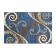 Flash Furniture OKR-RG1100-23-BL-GG Valli 2' x 3' Blue Abstract Area Rug, Olefin with Jute Backing