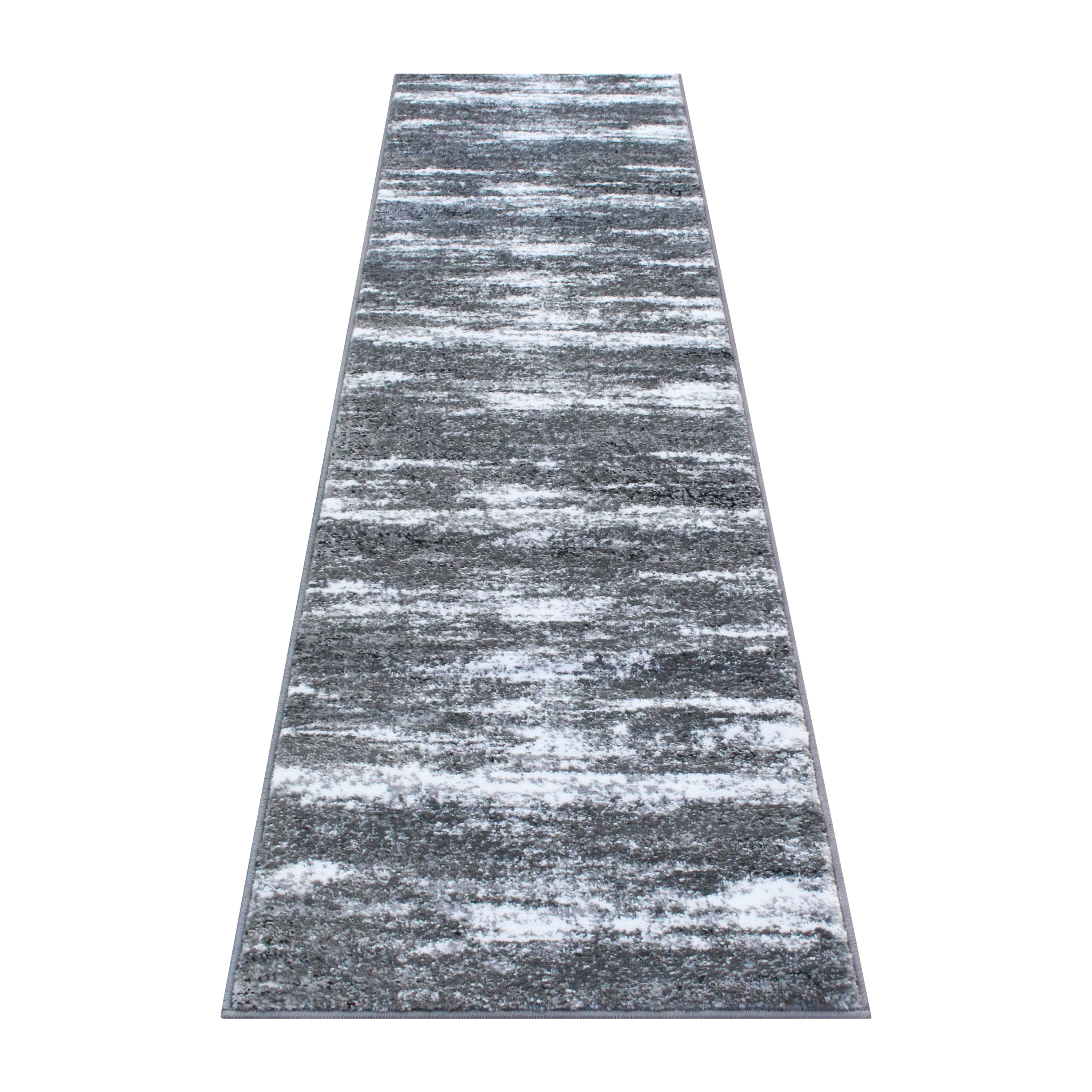 Flash Furniture OKR-RG1102-27-GY-GG Marian 2' x 7' Distressed Gray Olefin Area Rug with Jute Backing