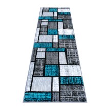 Flash Furniture OKR-RG1110-27-TQ-GG Raven 2' x 7' Turquoise Color Bricked Olefin Area Rug with Jute Backing