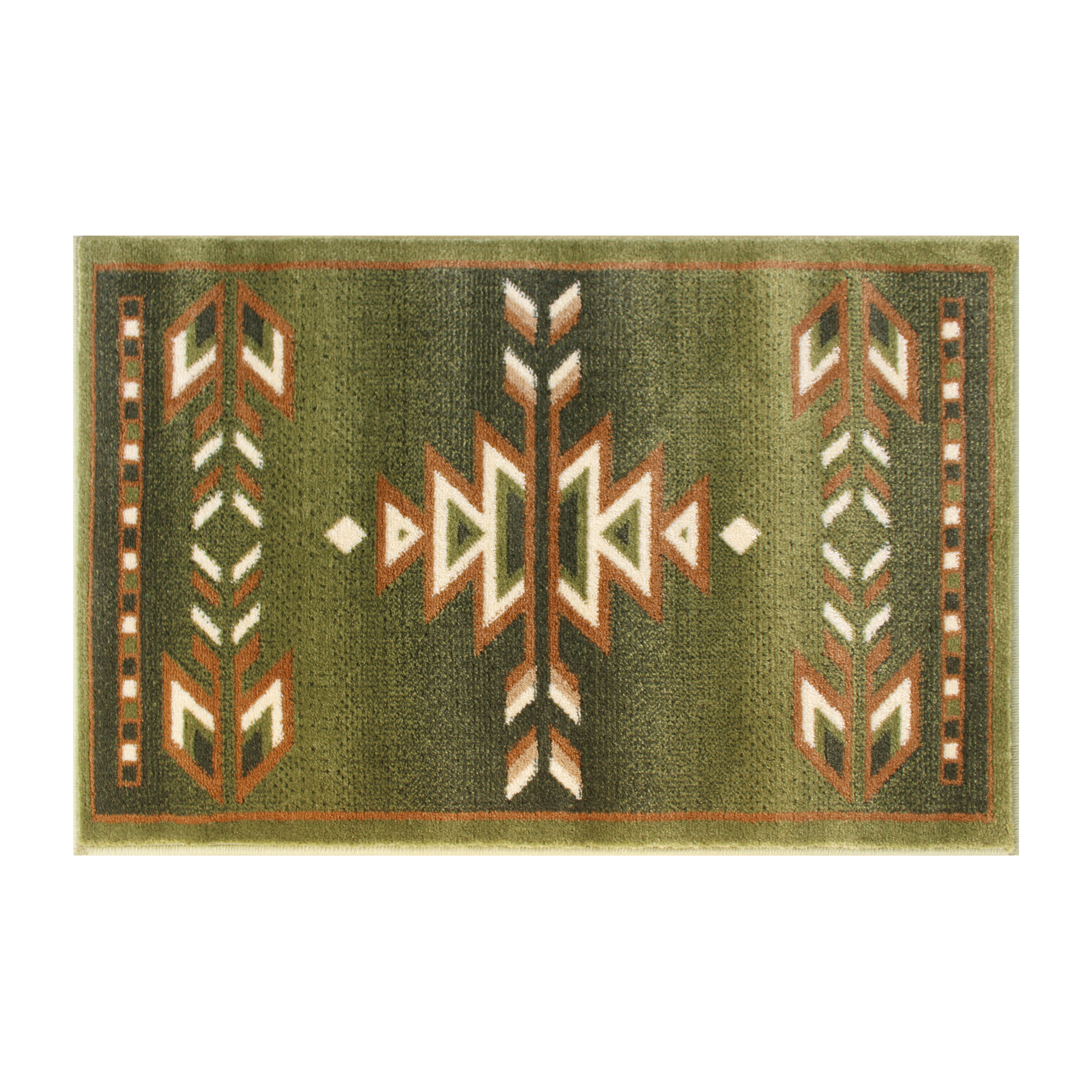 Flash Furniture OKR-RG1113-23-GN-GG Lodi Southwestern 2' x 3' Green Area Rug, Olefin with Jute Backing