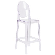 Flash Furniture OW-GHOSTBACK-29-GG Ghost Barstool with Oval Back in Transparent Crystal