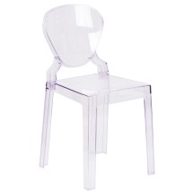 Flash Furniture OW-TEARBACK-18-GG Ghost Chair with Tear Back in Transparent Crystal