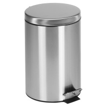 Flash Furniture PF-H008A12-M-GG Round Stainless Steel Soft Close Step Trash Can 3.2 Gallons
