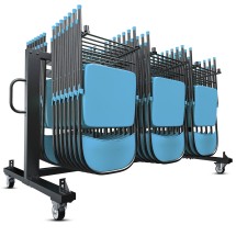 Flash Furniture QIN-FRCW45425-GG Black Heavy Duty Folding Table and Chair Mobile Dolly, 42 Folding Chair / 12 Tables Capacity