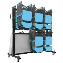 Flash Furniture QIN-SHD245425-GG Black Heavy Duty Folding Table and Chair Mobile Dolly, 84 Folding Chairs / 12 Tables Capacity