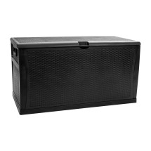 Flash Furniture QT-KTL-4023BK-GG Black Plastic Outdoor Waterproof Storage Box 120 Gallon