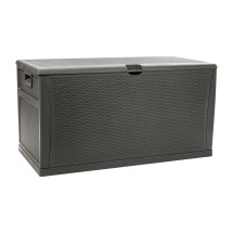 Flash Furniture QT-KTL-4023GY-GG Gray Plastic Outdoor Waterproof Storage Box 120 Gallon