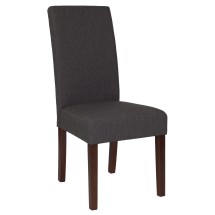 Flash Furniture QY-A37-9061-GY-GG Gray Fabric Panel Back Mid-Century Parsons Dining Chair