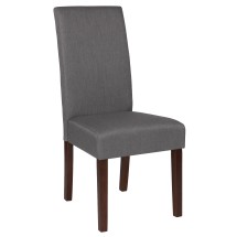 Flash Furniture QY-A37-9061-LGY-GG Light Gray Fabric Panel Back Mid-Century Parsons Dining Chair