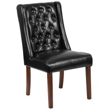 Flash Furniture QY-A91-BK-GG Hercules Preston Series Black LeatherSoft Tufted Parsons Chair