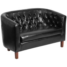 Flash Furniture QY-B16-2-HY-9030-8-BK-GG Hercules Colin Series Black LeatherSoft Tufted Loveseat