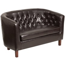 Flash Furniture QY-B16-2-HY-9030-8-BN-GG Hercules Colin Series Brown LeatherSoft Tufted Loveseat