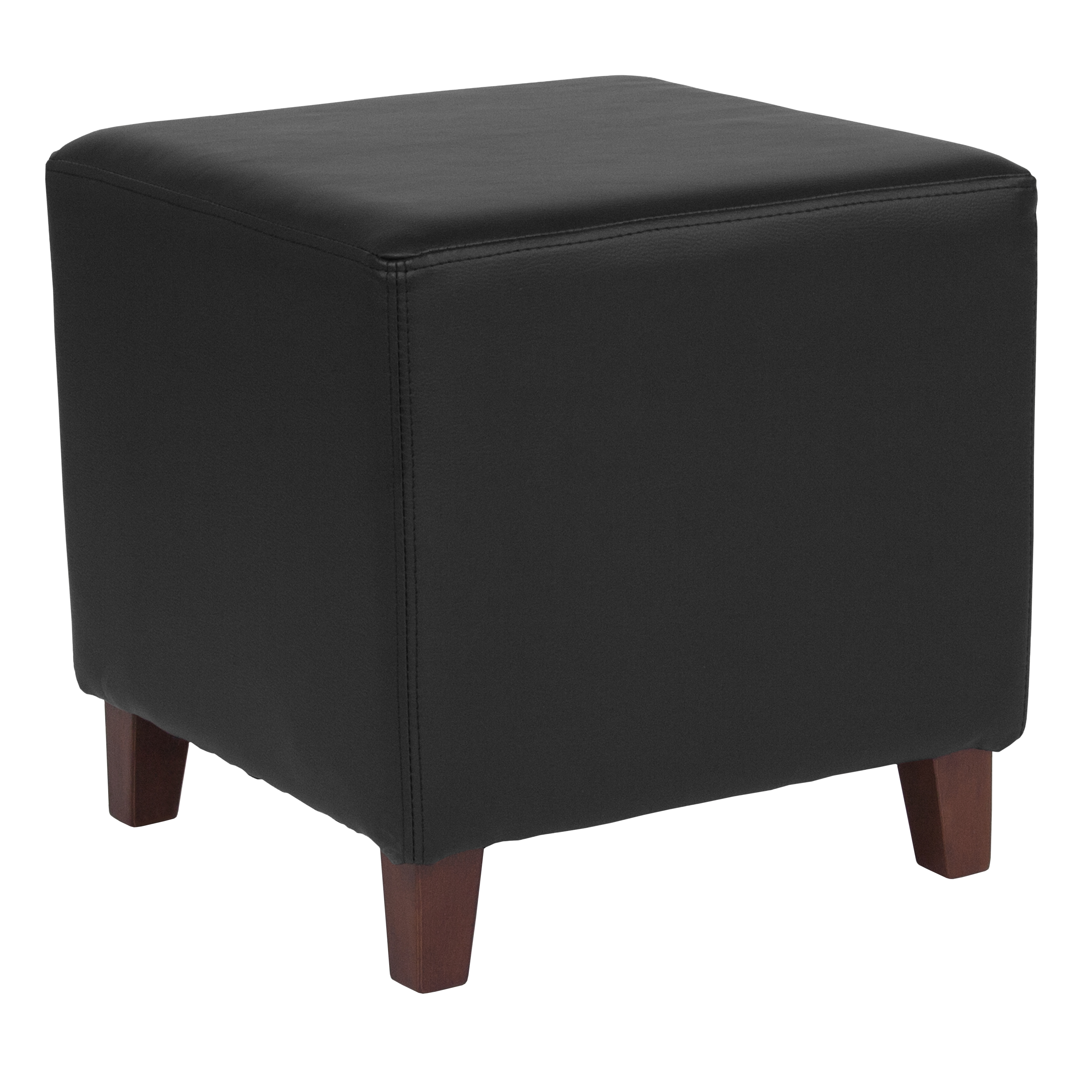 Flash Furniture QY-S09-BKL-GG Black LeatherSoft Fabric Ottoman Pouf