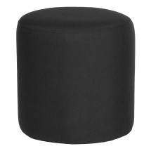 Flash Furniture QY-S10-5001-1-BK-GG Black Fabric Upholstered Round Ottoman Pouf