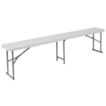 Flash Furniture RB-1172FH-GG 10.25''W x 71''L Bi-Fold Granite White Plastic Bench with Carry Handle
