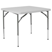Flash Furniture RB-3434ADJ-GG 2.79' Square Height Adjustable Granite White Plastic Folding Table