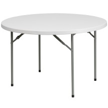 Flash Furniture RB-48R-GG 4' Round Granite White Plastic Folding Table