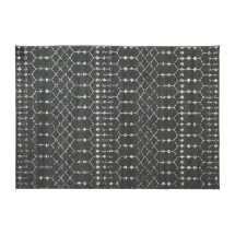 Flash Furniture RC-CR19-1330-57-GR-GG Geometric Bohemian Low Pile Rug 5' x 7' Dark Gray/Ivory Polyester