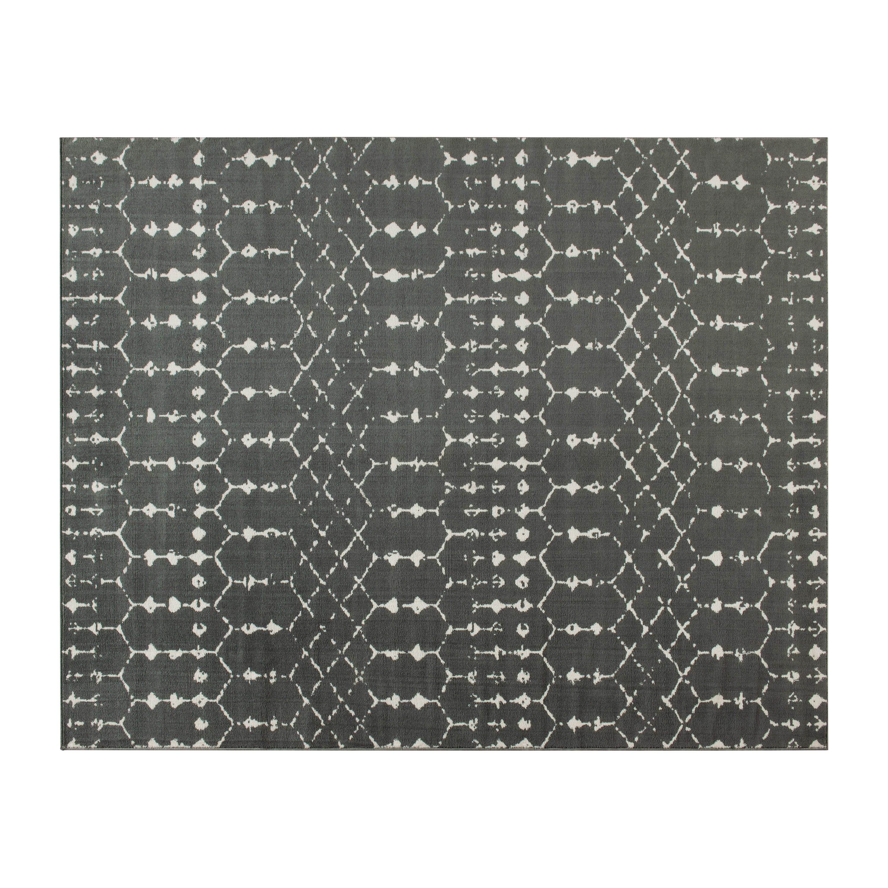 Flash Furniture RC-CR19-1330-810-GR-GG Geometric Bohemian Low Pile Rug 8' x 10' Dark Gray/Ivory Polyester