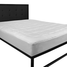 Flash Furniture RF-REM-09-F-GG Capri Comfortable Sleep White Mattress Pad-Cotton Top-Deep Pockets-Hypoallergenic, Full