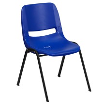 Flash Furniture RUT-12-NVY-BLACK-GG Hercules Kid's Navy Ergonomic Shell Stack Chair with Black Frame, 12&quot; Seat Height
