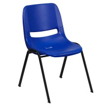 Flash Furniture RUT-14-NVY-BLACK-GG Hercules Kid's Navy Ergonomic Shell Stack Chair with Black Frame, 14&quot; Seat Height