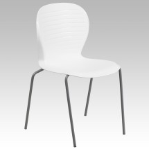 Flash Furniture RUT-3-WH-GG Hercules White Plastic Stack Chair