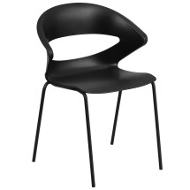 Flash Furniture RUT-4-BK-GG Hercules Black Plastic Stack Chair