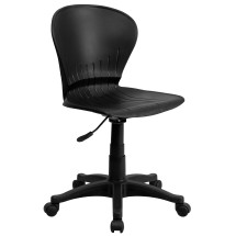 Flash Furniture RUT-A103-BK-GG SoHo Mid-Back Black Plastic Swivel Task Office Chair