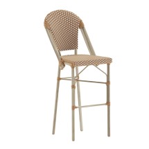 Flash Furniture SDA-AD642001-F-BS-NATWH-LTNAT-GG Indoor/Outdoor French Bistro 30" Barstool, Natural/White and Light Natural Finish