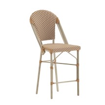 Flash Furniture SDA-AD642001-F-CS-NATWH-LTNAT-GG Indoor/Outdoor French Bistro 26&quot; H Counter Height Stool, Natural/White and Light Natural Finish