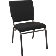 Flash Furniture SEPCHT185-108 Advantage Black Multipurpose Church Chair 18.5&quot; Wide