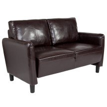 Flash Furniture SL-SF919-2-BRN-GG Candler Park Brown LeatherSoft Upholstered Loveseat